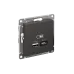 ATLASDESIGN USB РОЗЕТКА А+С, 5В/2,4 А, 2х5В/1,2 А, механизм, БАЗАЛЬТ