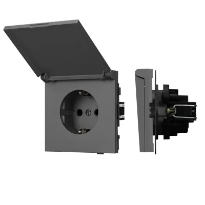 Механизм розетки влагозащищённый SCT-TENDO-MCP-SFPL-GR 230V, 16A, Серый, 1 пост