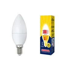 Лампа светодиодная LED-C37-11W/WW/E14/FR/NR форма свеча, матовая, Norma, теплый (3000K)