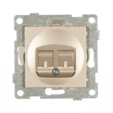 Розетка компьютерная RJ45 Ugra, механизм, одинарный, шампань