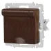 Розетка Intro Accent 6-203-10 2P+E Schuko с крышкой, 16А-250В, IP20, СУ, AL/CU, венге