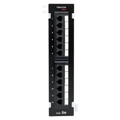 Патч-панель настенная TERACOM PRO Cat.5E неэкранированная UTP 12 портов RJ-45 Dual IDC