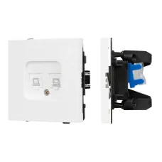 Механизм компьютерной розетки двойной SCT-TENDO-MPC2-PL-WH, RJ-45, CAT6, Белый