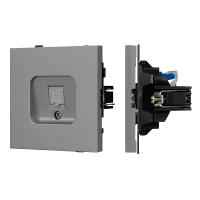 Механизм компьютерной розетки SCT-TENDO-MPC1-PL-GR, RJ-45, CAT6, Серый
