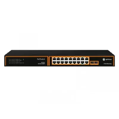 Коммутатор неуправляемый промышленный 16x1Гбит/с (RJ45 с PoE+,PoE++), 2x1Гбит/с (RJ45) + 2x1Гбит/с (SFP) 240Вт