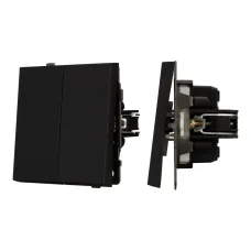 Механизм выключателя двухклавишный проходной SWT-TENDO-MKP2-SFPL-BK 230V, 10A, Чёрный, 1 пост