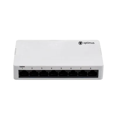 Коммутатор неуправляемый 7x1Гбит/с (RJ45), 1x1Гбит/с (RJ45)