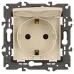 14-2103-02 ЭРА Розетка 2P+E Schuko со шторками с крышкой, 16A-250В, IP20, Эра Elegance, сл.кость (10