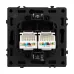 Механизм сдвоенной компьютерной розетки SCT-NOBE-MPC2-SFPL-GR, RJ-45, CAT6, Серый