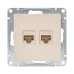 Механизм розетки RJ45 - 2шт  (cat5)  кремовый Эпика EKF