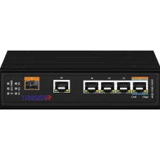 Коммутатор неуправляемый 4x1Гбит/с (RJ45 с PoE+), 1x1Гбит/с (RJ45) + 1x1Гбит/с (SFP) 150Вт