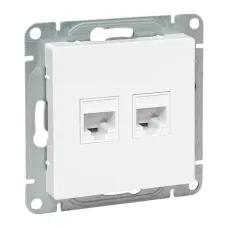 Механизм розетки RJ45 - 2шт, (cat6), белый Эпика EKF