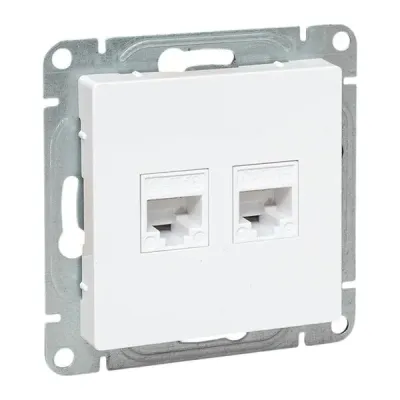 Механизм розетки RJ45 - 2шт, (cat6), белый Эпика EKF
