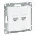 Механизм розетки RJ45 - 2шт, (cat6), белый Эпика EKF