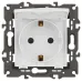 14-2103-01 ЭРА Розетка 2P+E Schuko со шторками с крышкой, 16A-250В, IP20, Эра Elegance, белый (10/10