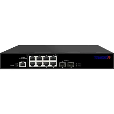 Коммутатор управляемый 8x1Гбит/с (RJ45 с PoE+), 2x1Гбит/с (SFP) 120Вт