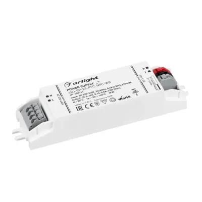 Блок питания ARJ-SP-23-PFC-NFC-WR (23W, 3-46V, 0.15-0.5A) (ARL, IP20, пластик, 5 лет)