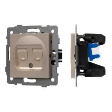 Механизм компьютерной розетки двойной SCT-MPC2-PL-GD-V RJ-45, CAT6