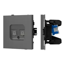 Механизм компьютерной розетки двойной SCT-TENDO-MPC2-SFPL-GR, RJ-45, CAT6, Серый
