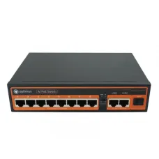 Коммутатор неуправляемый промышленный 8x100Мбит/с (RJ45 с PoE+), 2x1Гбит/с (RJ45) + 1x1Гбит/с (SFP) 120Вт