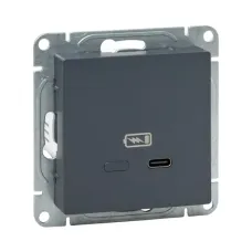 Механизм розетки USB-С  быстрая  графит Эпика EKF