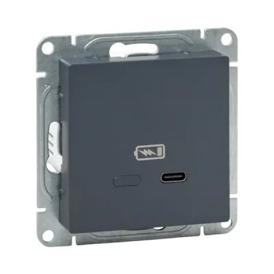 Механизм розетки USB-С  быстрая  графит Эпика EKF