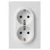 Розетка скрытого монтажа в рамку с заземлением двойная 2X2P+E Schuko 16А-250В IP20 белый матовый 15-2104-08 Galaxy