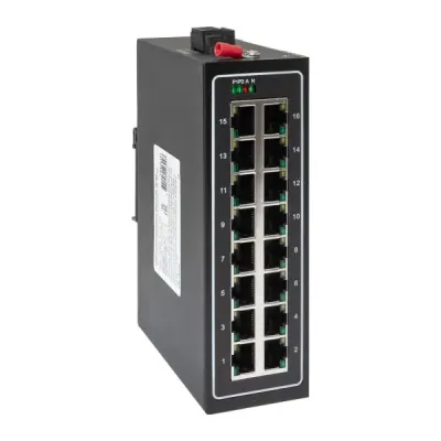Коммутатор промышленный неуправляемый U-16T, 16 портов 10/100Base-T(X) RJ45, монтаж на динрейку TSX EKF