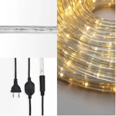 Дюралайт LED, фиксинг 2W, 24 LED/м, тёплый белый, 25 м