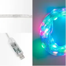 Гирлянда смарт Нить из росы с крупными светодиодами 10 м, 100 RGB-светодиодов