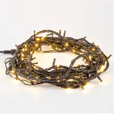 Гирлянда Твинкл Лайт 20 м, 200 LED ТЕПЛЫЙ БЕЛЫЙ, черный ПВХ, IP65, динамика, 230В соединяется NEON-NIGHT (нужен контроллер 217-204)