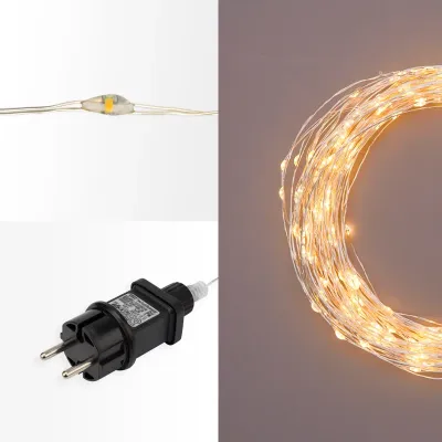 Гирлянда Роса с трансформатором 100 м, 1000 LED, теплое белое свечение