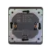 Розетка ROUND одинарная с/з скрытой установки з/ш 16А с USB A+C быстрой зарядки 5В/3А механизм оникс