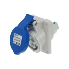 CA1463 INPIN Розетка встраиваемая наклонная 16A/230V/1P+N+E/IP44, фланец 64x74