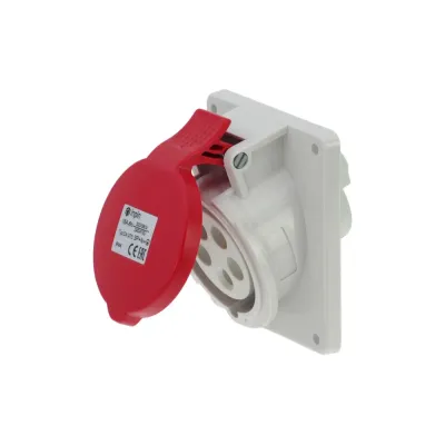 CA1473 INPIN Розетка встраиваемая наклонная 16A/400V/3P+N+E/IP44, фланец 92x100