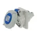 CA1475 INPIN Розетка встраиваемая наклонная 16A/230V/1P+N+E/IP67, фланец 64x74