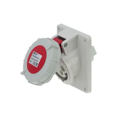 CA1479 INPIN Розетка встраиваемая наклонная 16A/400V/3P+E/IP67, фланец 92x100