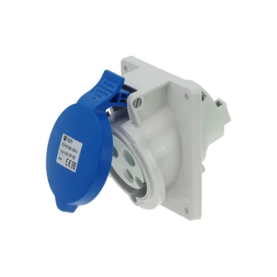 CA1492 INPIN Розетка встраиваемая наклонная 32A/230V/1P+N+E/IP44, фланец 92x100