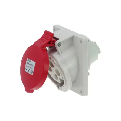 CA1496 INPIN Розетка встраиваемая наклонная 32A/400V/3P+E/IP44, фланец 92x100