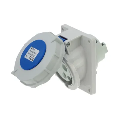CA1502 INPIN Розетка встраиваемая наклонная 32A/230V/1P+N+E/IP67, фланец 92x100