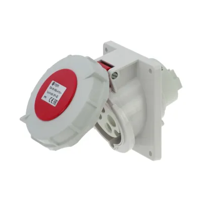 CA1506 INPIN Розетка встраиваемая наклонная 32A/400V/3P+E/IP67, фланец 92x100