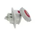 CA1506 INPIN Розетка встраиваемая наклонная 32A/400V/3P+E/IP67, фланец 92x100