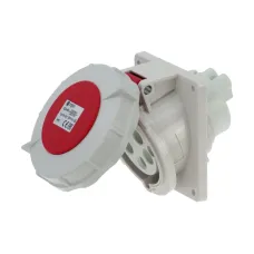 CA1551 INPIN Розетка встраиваемая наклонная 32A/400V/3P+N+E/IP67, фланец 92x100