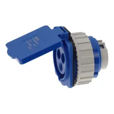 Розетка встраиваемая 16А/230V/1P+N+E/IP44 синяя