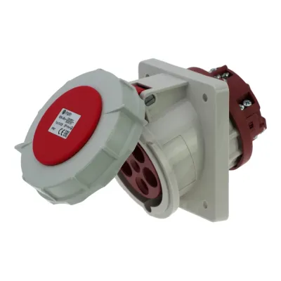 CA209 INPIN Розетка встраиваемая наклонная 63A/400V/3P+N+E/IP67, фланец 106x110