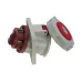 CA209 INPIN Розетка встраиваемая наклонная 63A/400V/3P+N+E/IP67, фланец 106x110