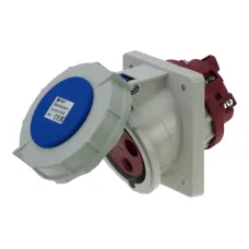 CA2180 INPIN Розетка встраиваемая наклонная 63A/230V/1P+N+E/IP67, фланец 106x110