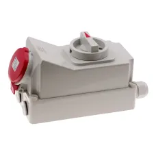 Розетка настенная с выключателем и механической блокировкой 16A/400V/3P+N+E/IP44
