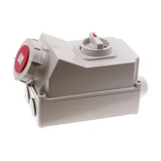 Розетка настенная с выключателем и механической блокировкой 63A/400V/3P+N+E/IP67
