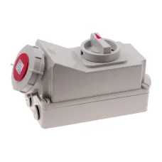 Розетка настенная с выключателем и механической блокировкой 32A/400V/3P+E/IP67